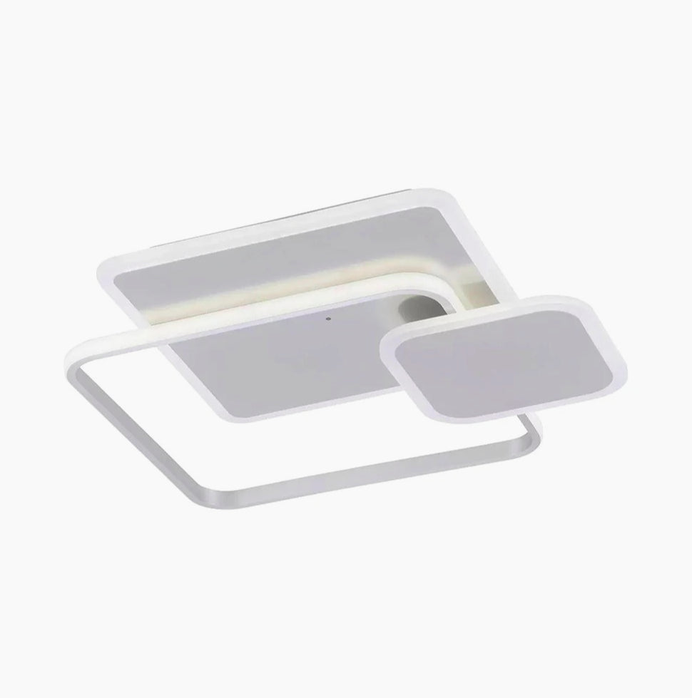 Plafoniera LED quadrata 48W con regolazione 3 colori luce, design moderno (bianco) - ambraled