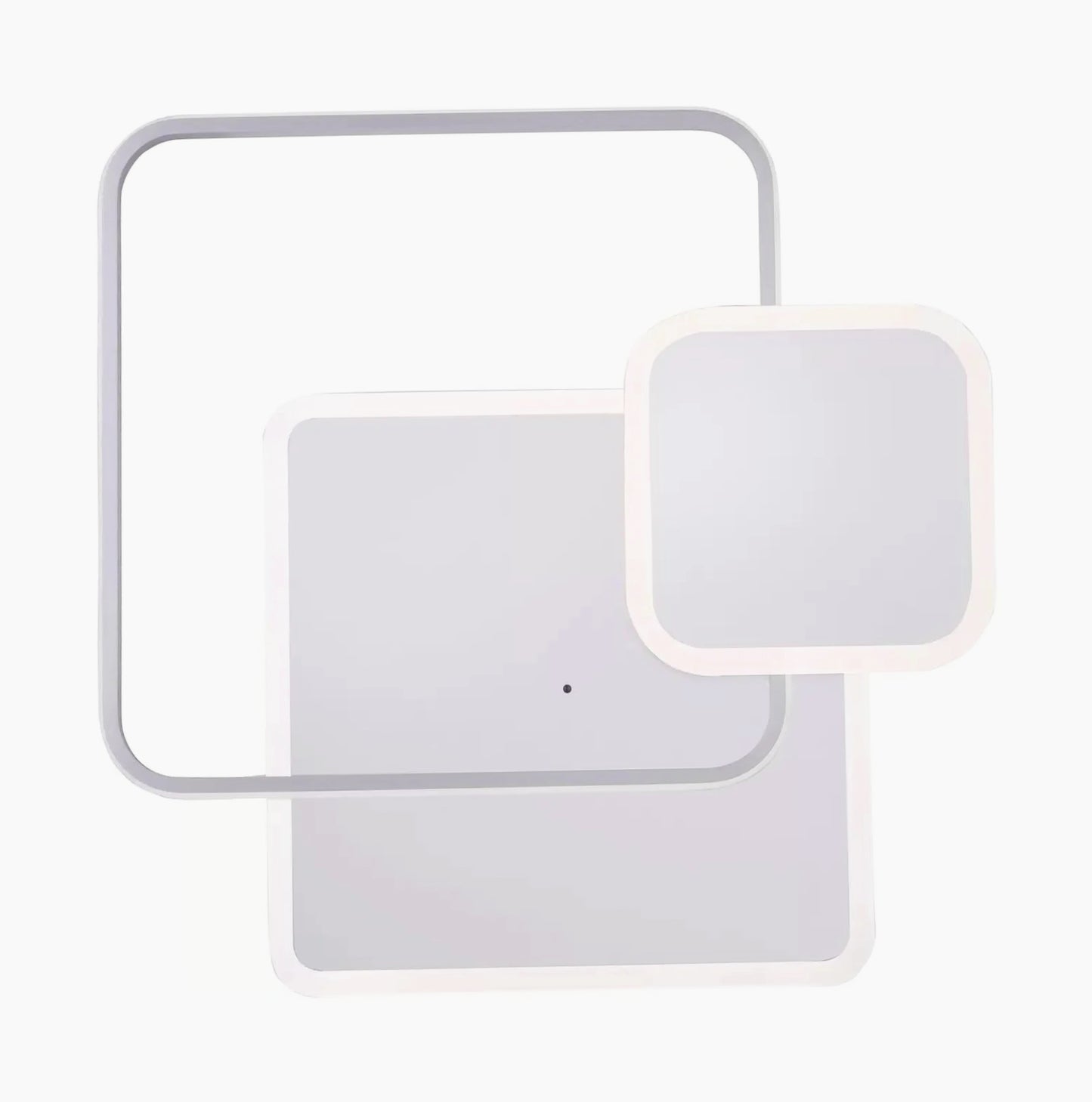 Plafoniera LED quadrata 48W con regolazione 3 colori luce, design moderno (bianco) - ambraled