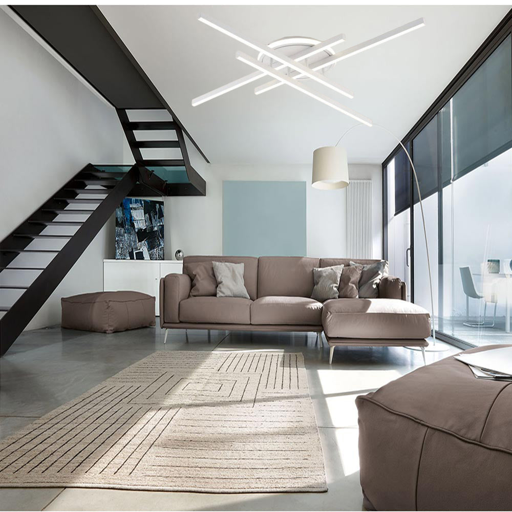 Plafoniera LED bianca moderna 45W con regolazione luce (fredda/naturale/calda) - ambraled