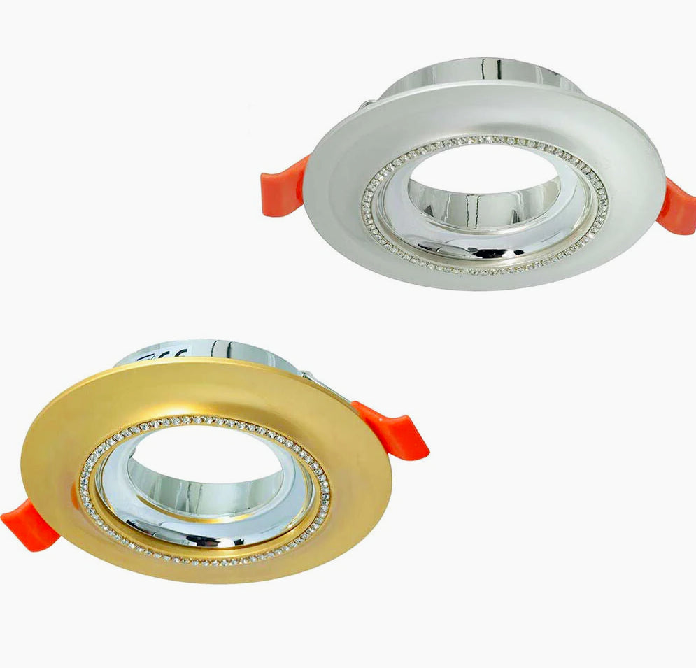 Portafaretto incasso con effetto brillantini oro/argento – Per controsoffittatura - ambraled