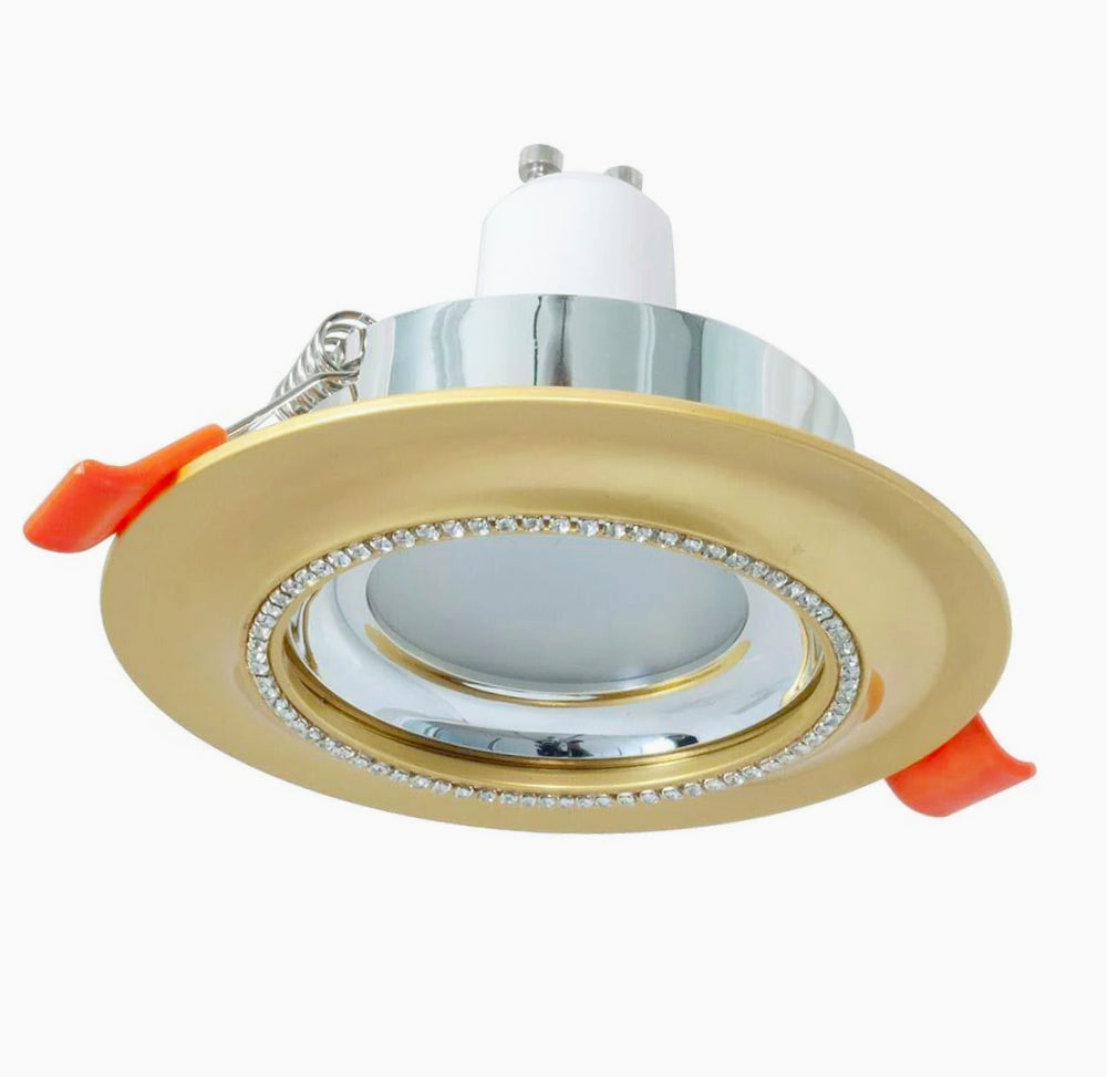 Portafaretto incasso con effetto brillantini oro/argento – Per controsoffittatura - ambraled