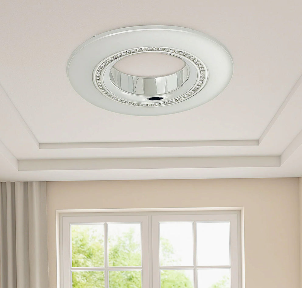 Portafaretto incasso con effetto brillantini oro/argento – Per controsoffittatura - ambraled
