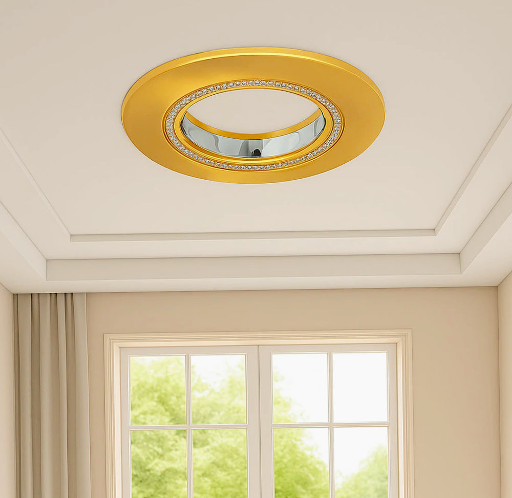Portafaretto incasso con effetto brillantini oro/argento – Per controsoffittatura - ambraled