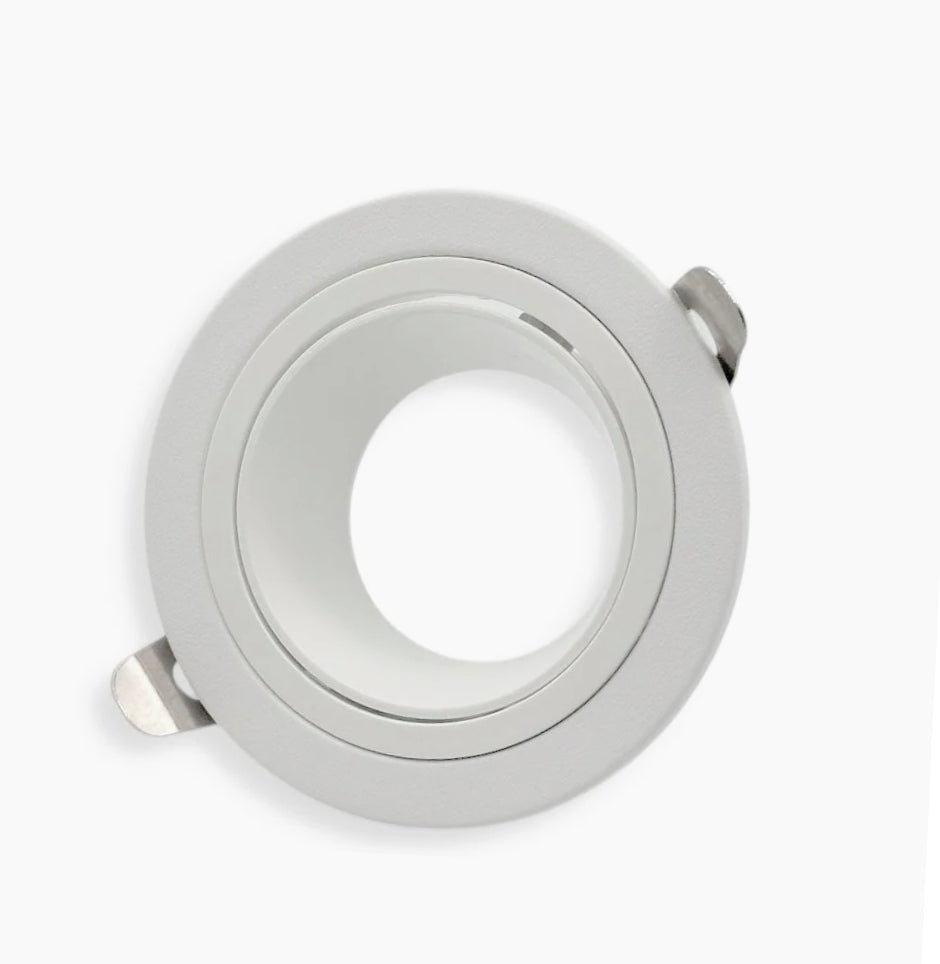 Portafaretto tondo orientabile – Per controsoffitto, compatibile GU10 / MR16 - ambraled