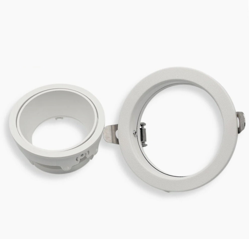 Portafaretto tondo orientabile – Per controsoffitto, compatibile GU10 / MR16 - ambraled