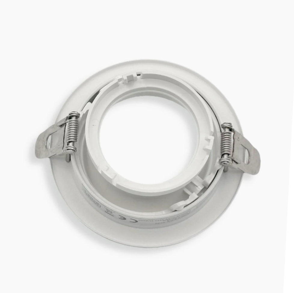 Portafaretto tondo orientabile – Per controsoffitto, compatibile GU10 / MR16 - ambraled
