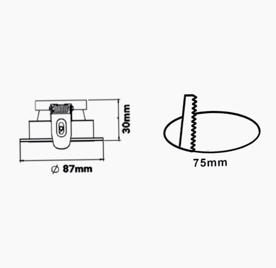 Portafaretto tondo orientabile – Per controsoffitto, compatibile GU10 / MR16 - ambraled