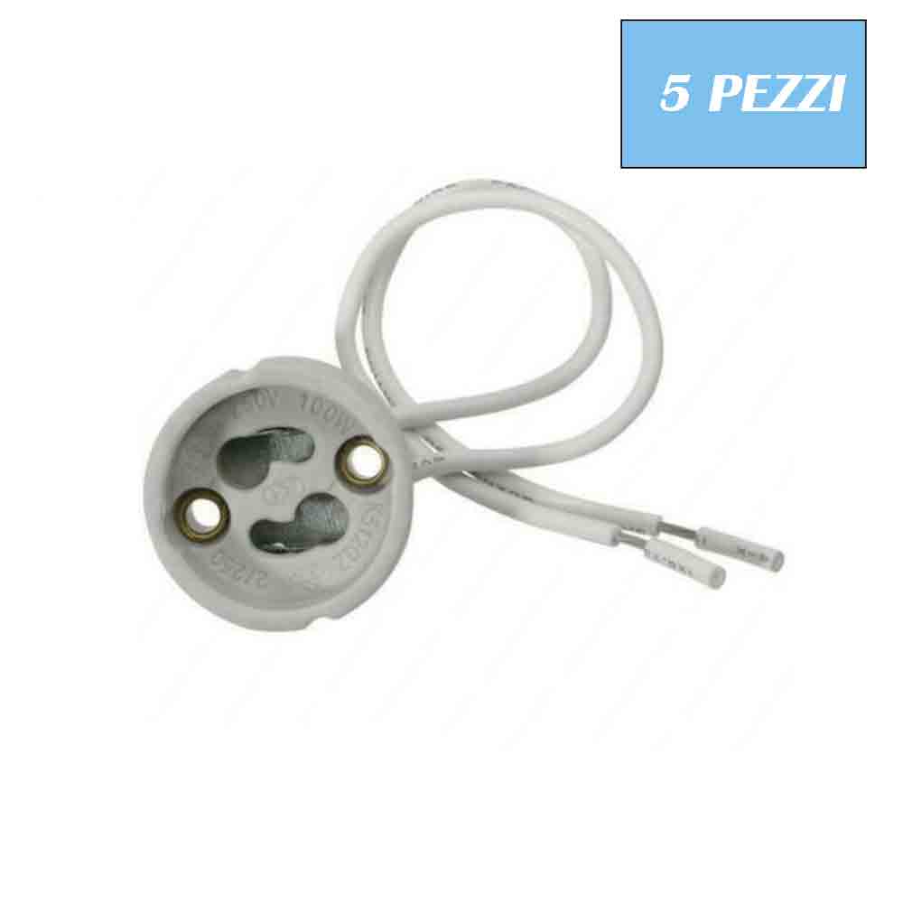 Portalampade in ceramica – Per faretto 220V GU10 - ambraled