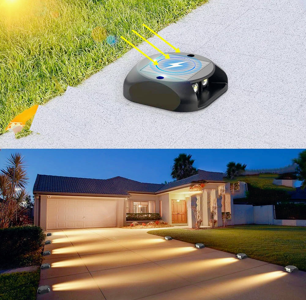 Faretto solare LED segnapasso 0.4W – luce calda IP54 - ambraled
