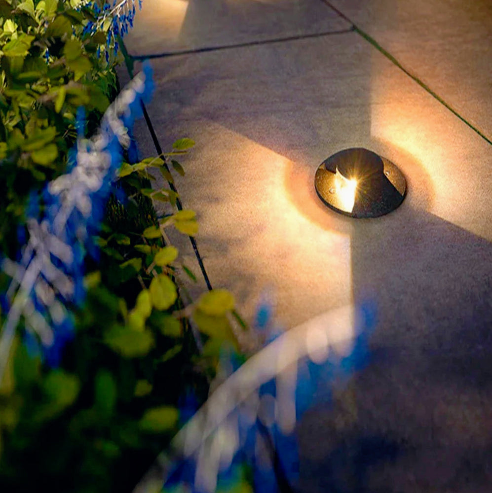 Faretto calpestabile LED 1W – 2 fasci luce esterno vialetti IP67 - ambraled