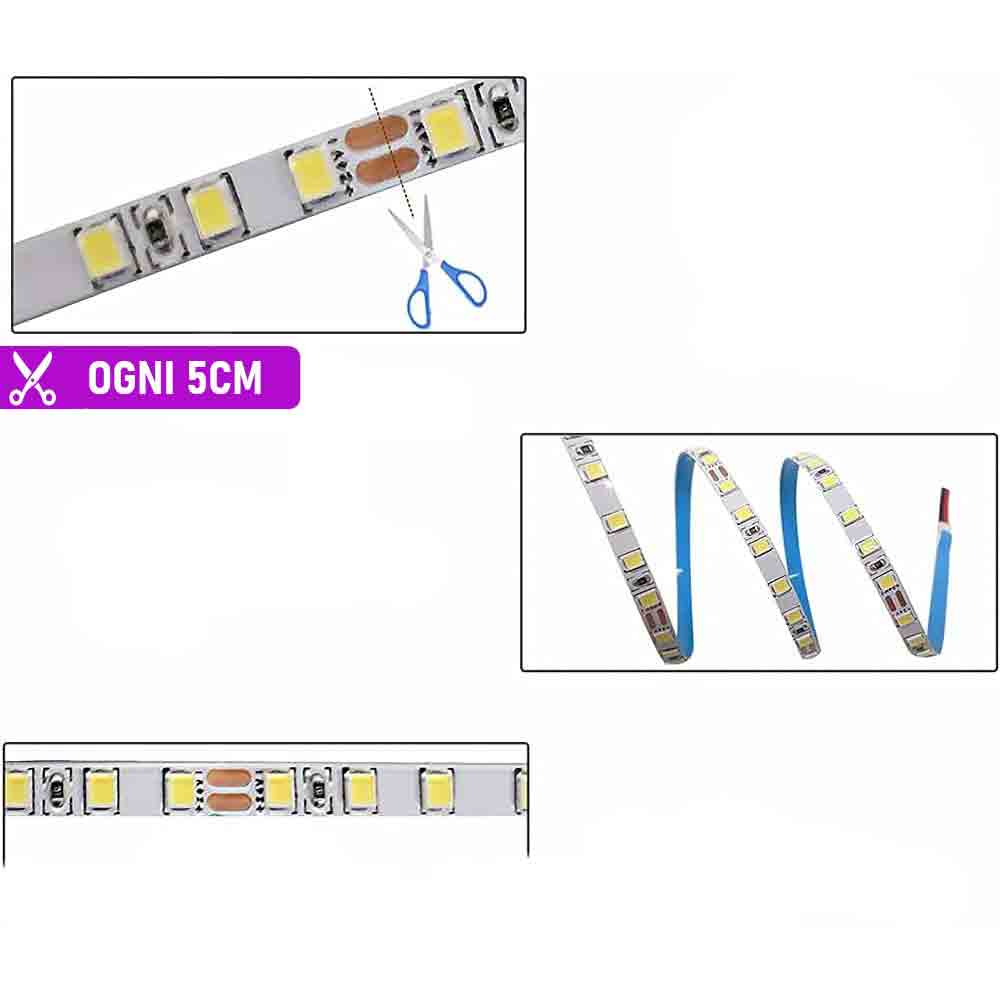 Striscia led strip 2835 10 metri 24V 50 watt luce 6500k 3000k 4000k - ambraled