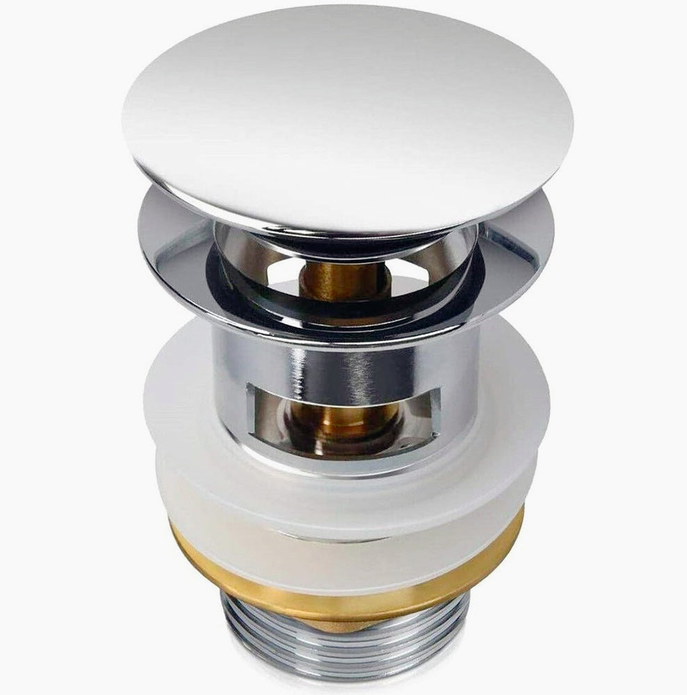 Piletta di scarico 1/4" in ottone lucido per lavandino con sistema pop-up tappo