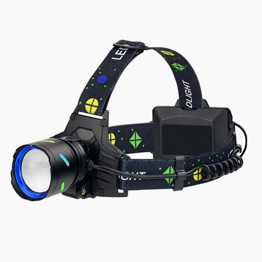 Torcia frontale ricaricabile a 1 LED – Con zoom e 4 modalità di luce