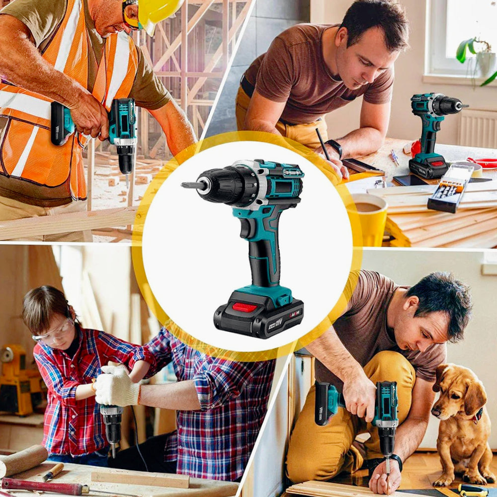 Trapano a motore brushless avvitatore 2 batterie 48V – Con 22 accessori professionali