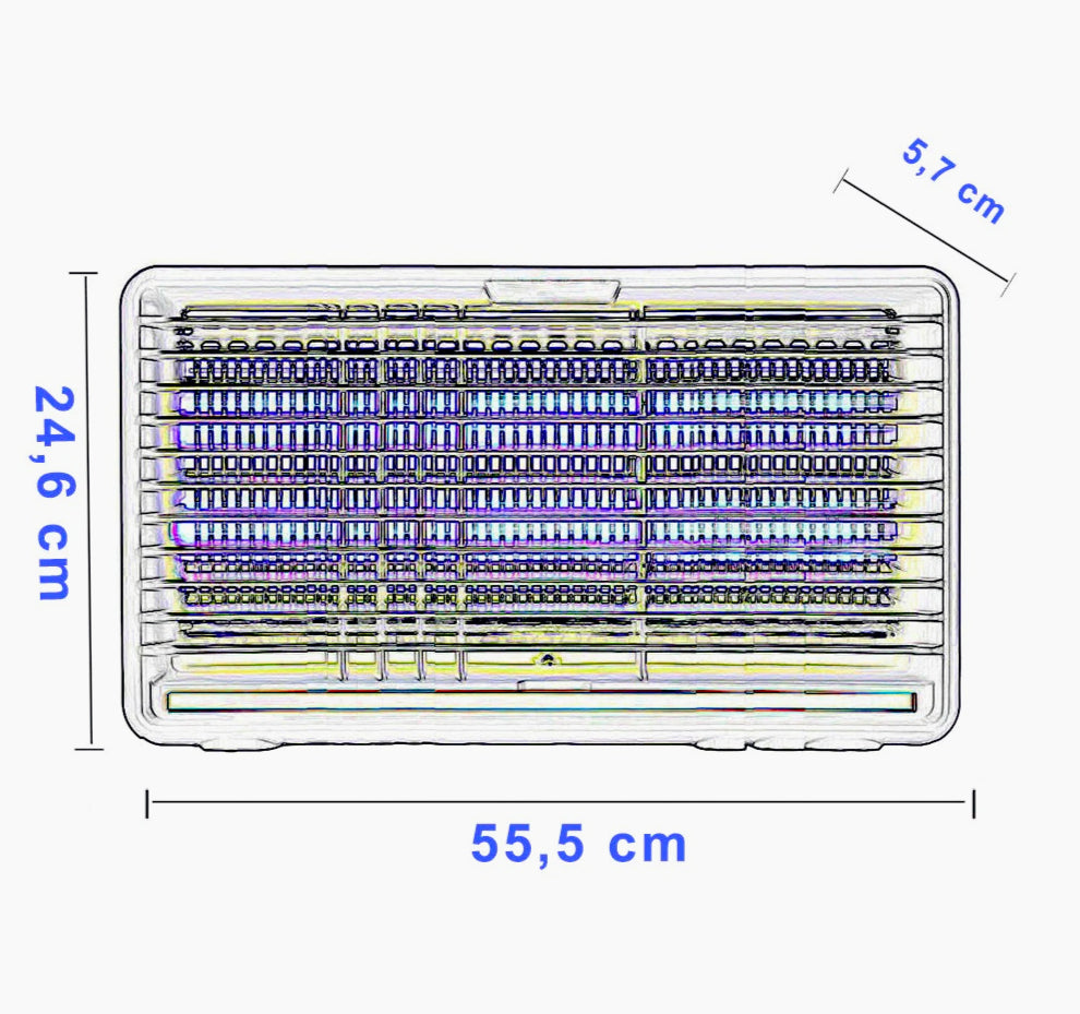 Zanzariera elettrica con 2 neon LED UV 12W – Cattura insetti efficace, dotata di catenella e vaschetta raccogli