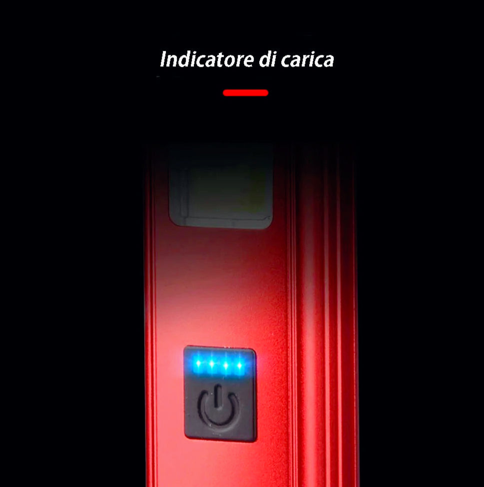 Torcia LED 3in1 – Lampada da lavoro, 3 modalità luce, SOS, Power Bank