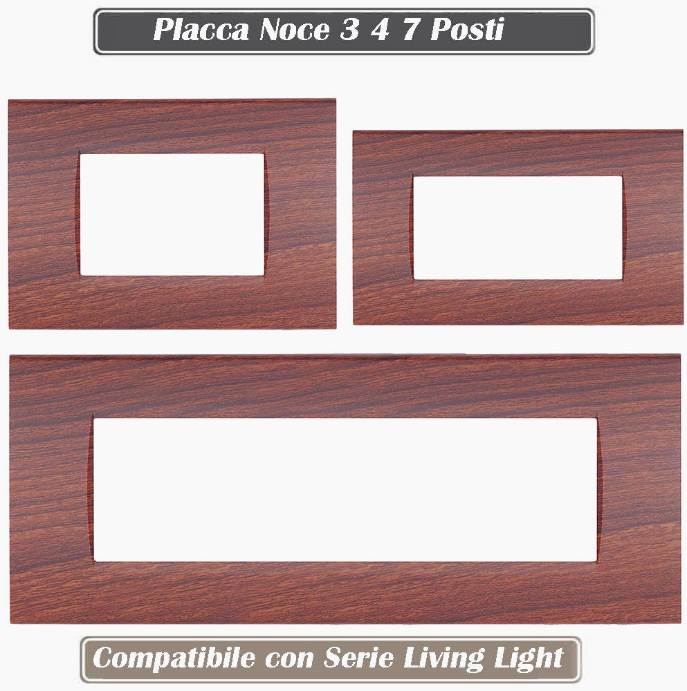 Placchetta Noce 3-7 Posti – Compatibile con Living Light Cassetta 503