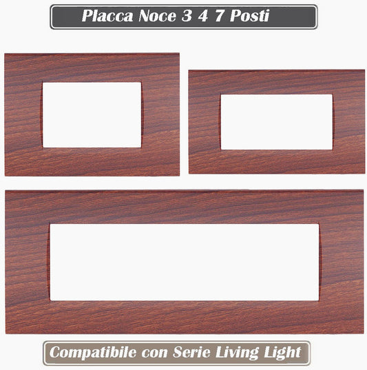 Placchetta Noce 3-7 Posti – Compatibile con Living Light Cassetta 503