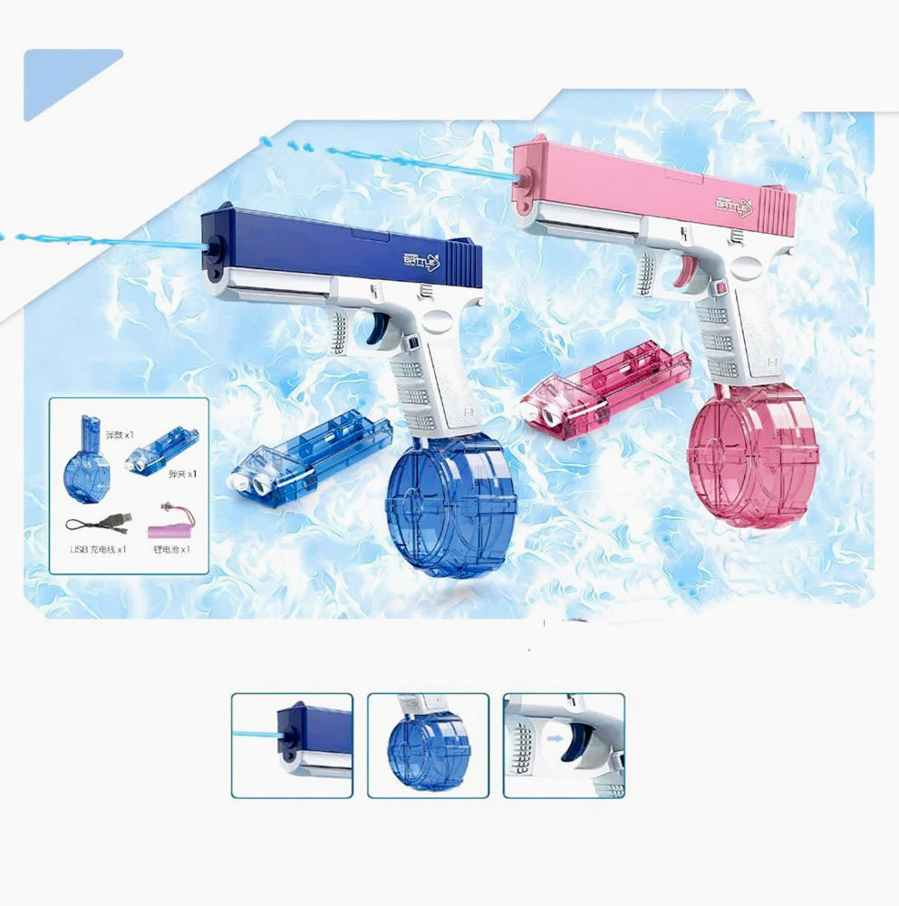 Pistola ad acqua ricaricabile elettrica a batteria – Doppio serbatoio