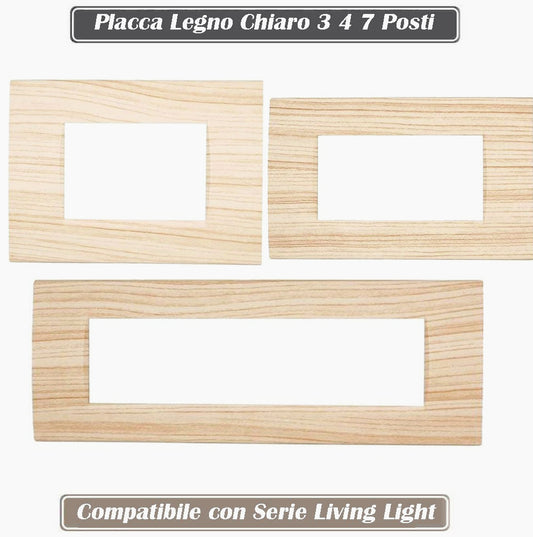 Placchetta Legno-Chiaro 3-7 Posti – Compatibile con Living Light Cassetta 503