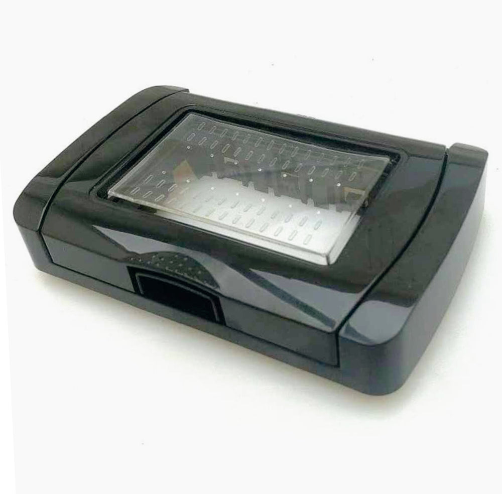 Placca idrobox IP55 3 posti con coperchio nero, compatibile Matix