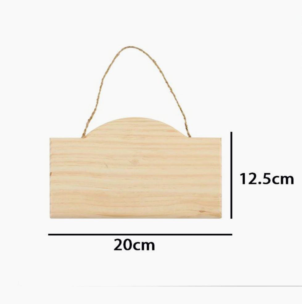 Targhette ad arco in legno 2 pezzi con corda in canapa - Ideali per decoupage e decorazioni