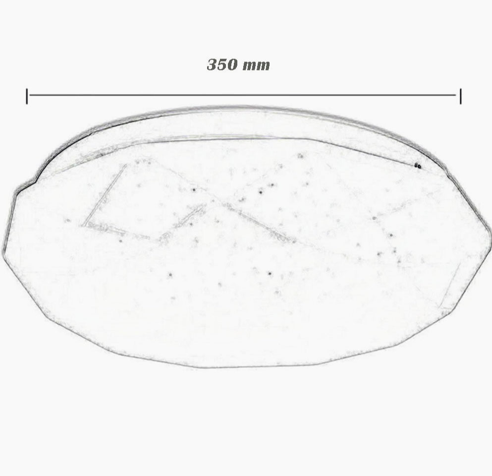 Plafoniera LED a Forma di Diamante con Puntini Trasparenti - 18W / 24W / 36W, CCT con Switch per 3 Colori di Luce (6500K / 4000K / 3000K)