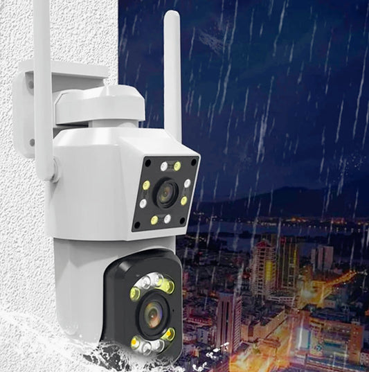 Telecamera Wi-Fi 2 obiettivi motorizzata con zoom, audio e video – Protezione IP66