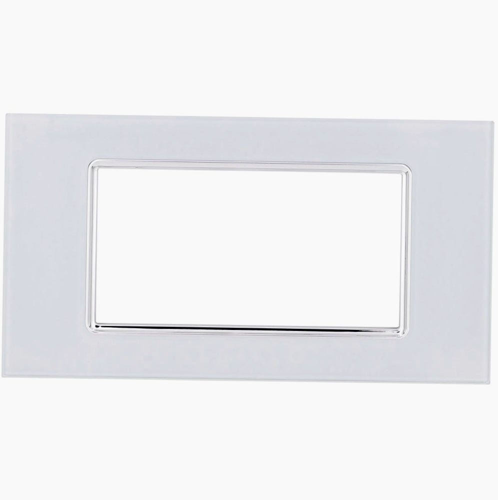 Placchetta in Vetro Bianco 3-7 Posti – Compatibile con Living Light Cassetta 503