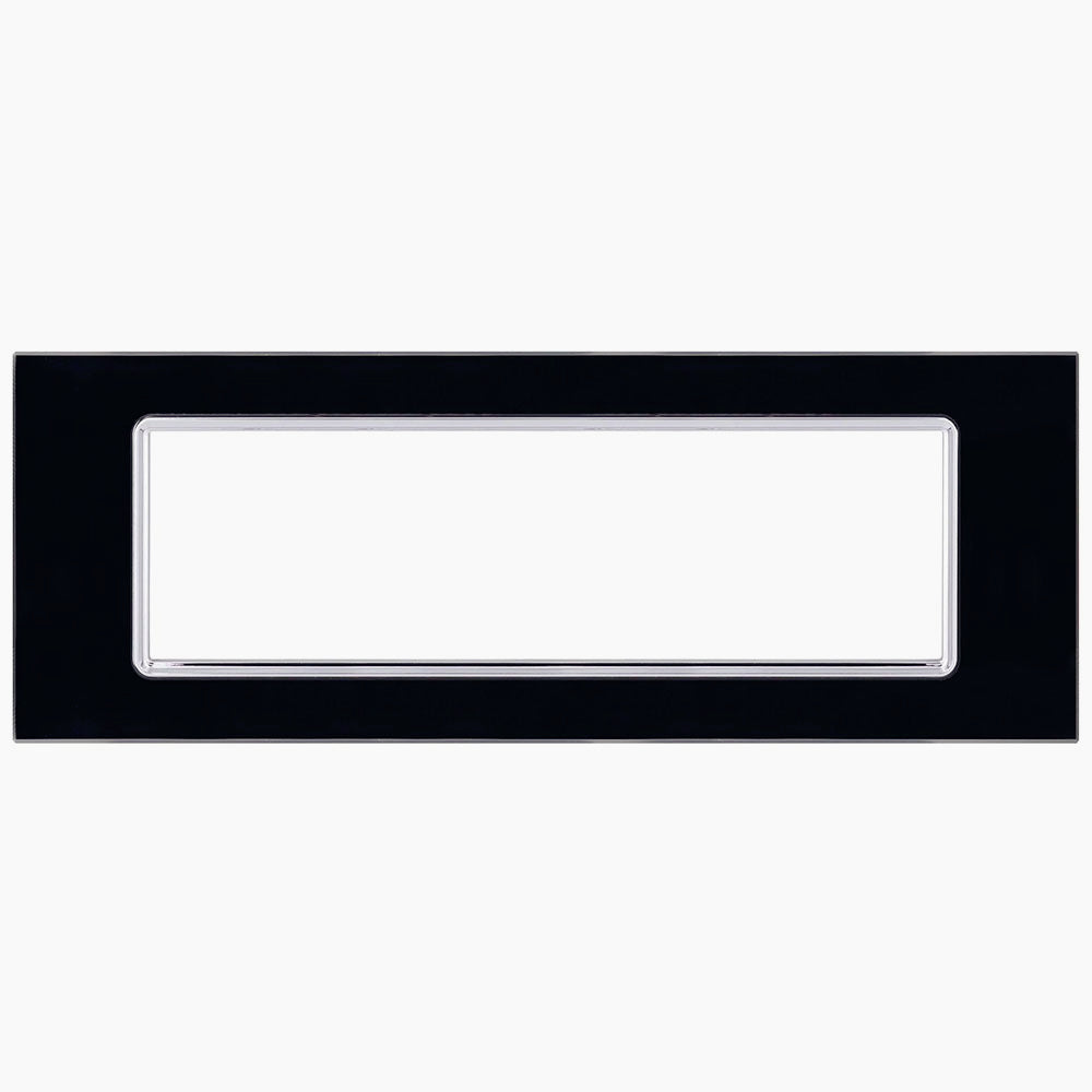 Placchetta in Vetro Nero 3-7 Posti – Compatibile con Living Light Cassetta 503