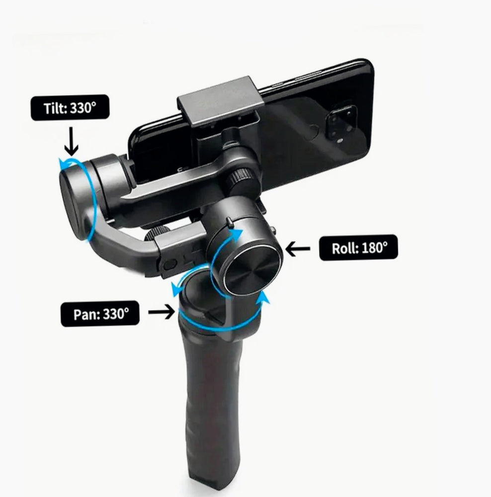 Stabilizzatore gimbal 3 assi per smartphone – Rotazione 360°, zoom e controllo tramite app