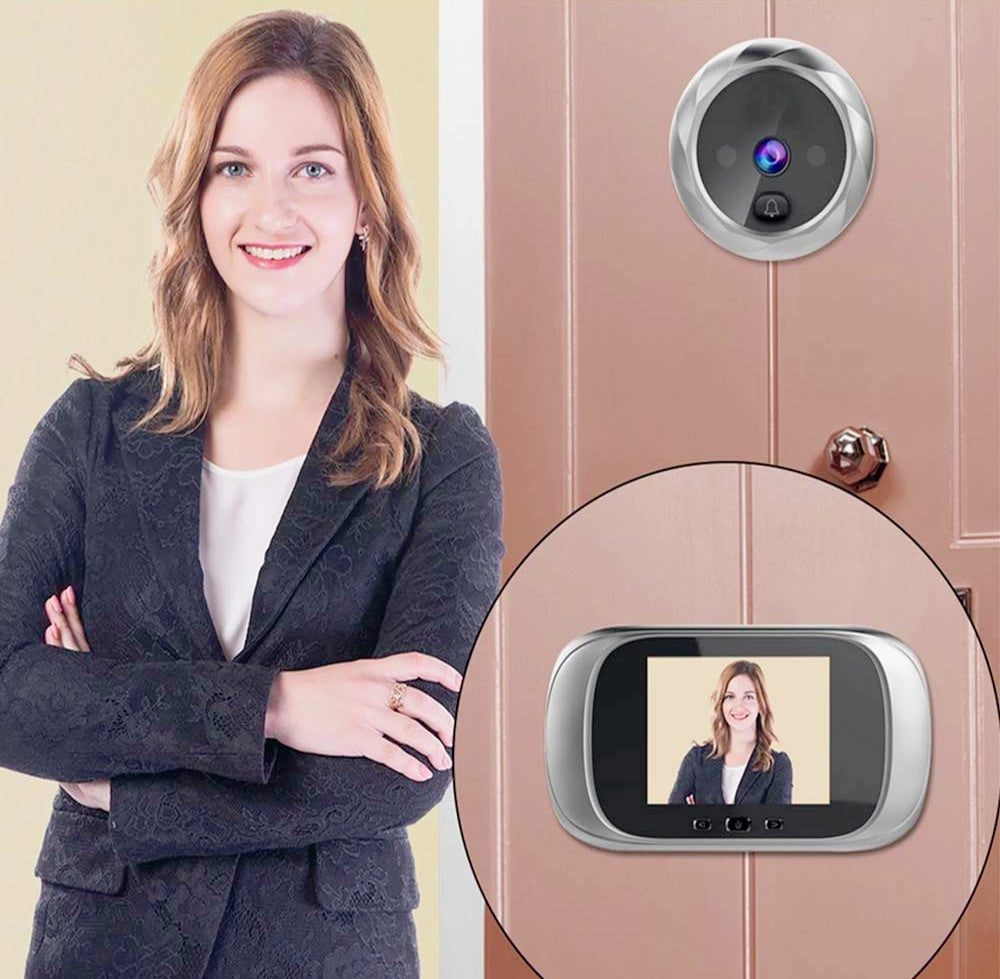Spioncino digitale 2,8" LED con IR – Monitor a LED, scatto foto, compatibile con campanello