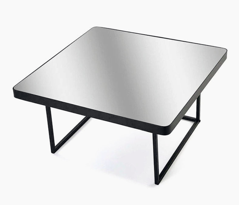 Tavolino rettangolare a specchio con piedini in metallo - Elegante per soggiorno