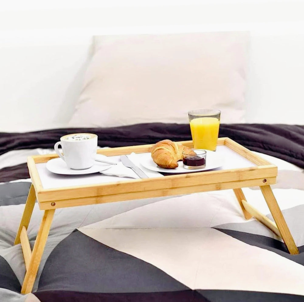 Vassoio colazione da letto o tavolino – Con gambe richiudibili in legno