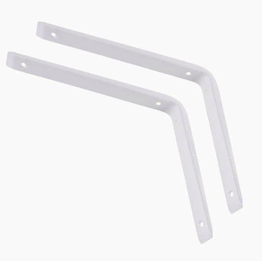 Staffe angolari 2 pezzi 250x200x30 mm in acciaio bianco – Supporto mensola a 90°