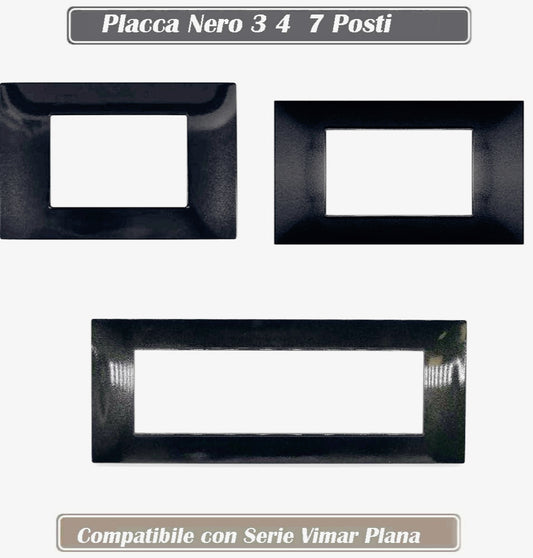 Cuscino divano nero 3-4-7 posti, compatibile Vimar Plana