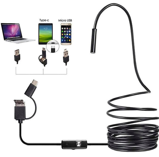 Telecamera endoscopica Android Type-C 10m 6 LED impermeabile - Ispezione con App e smartphone