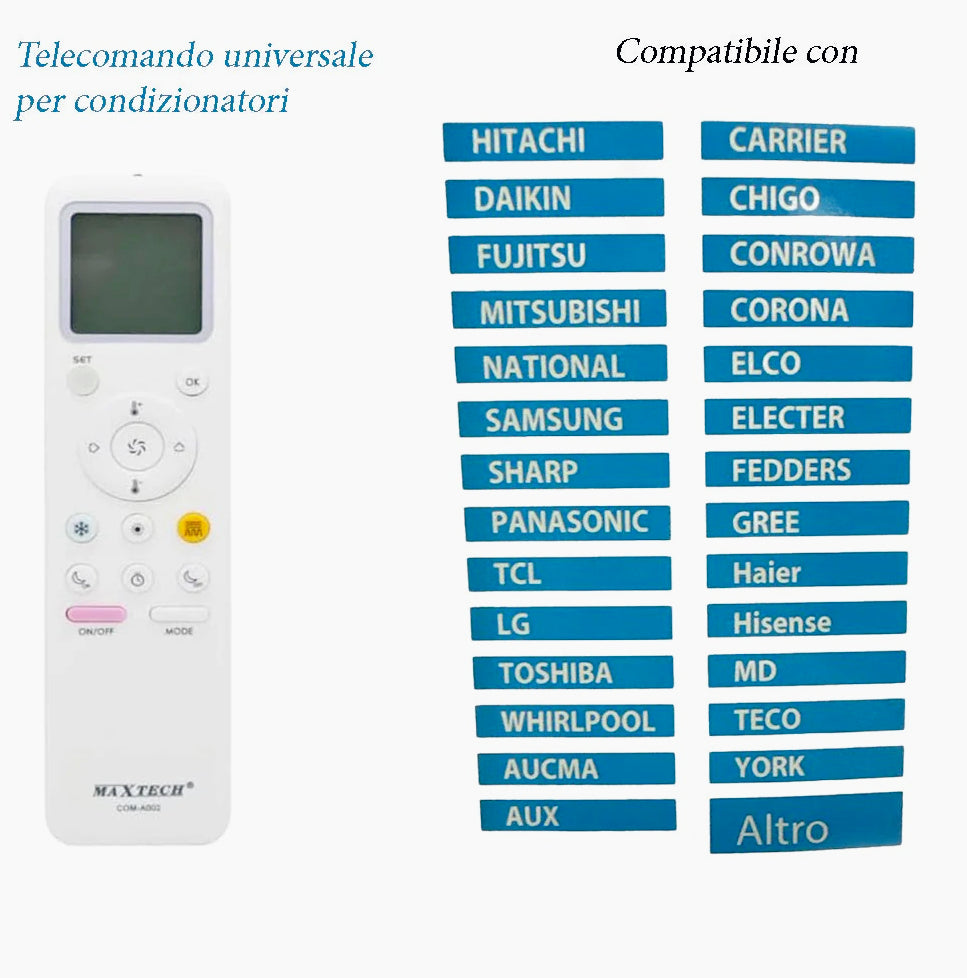 Telecomando universale per condizionatore e climatizzatori – Con funzione timer