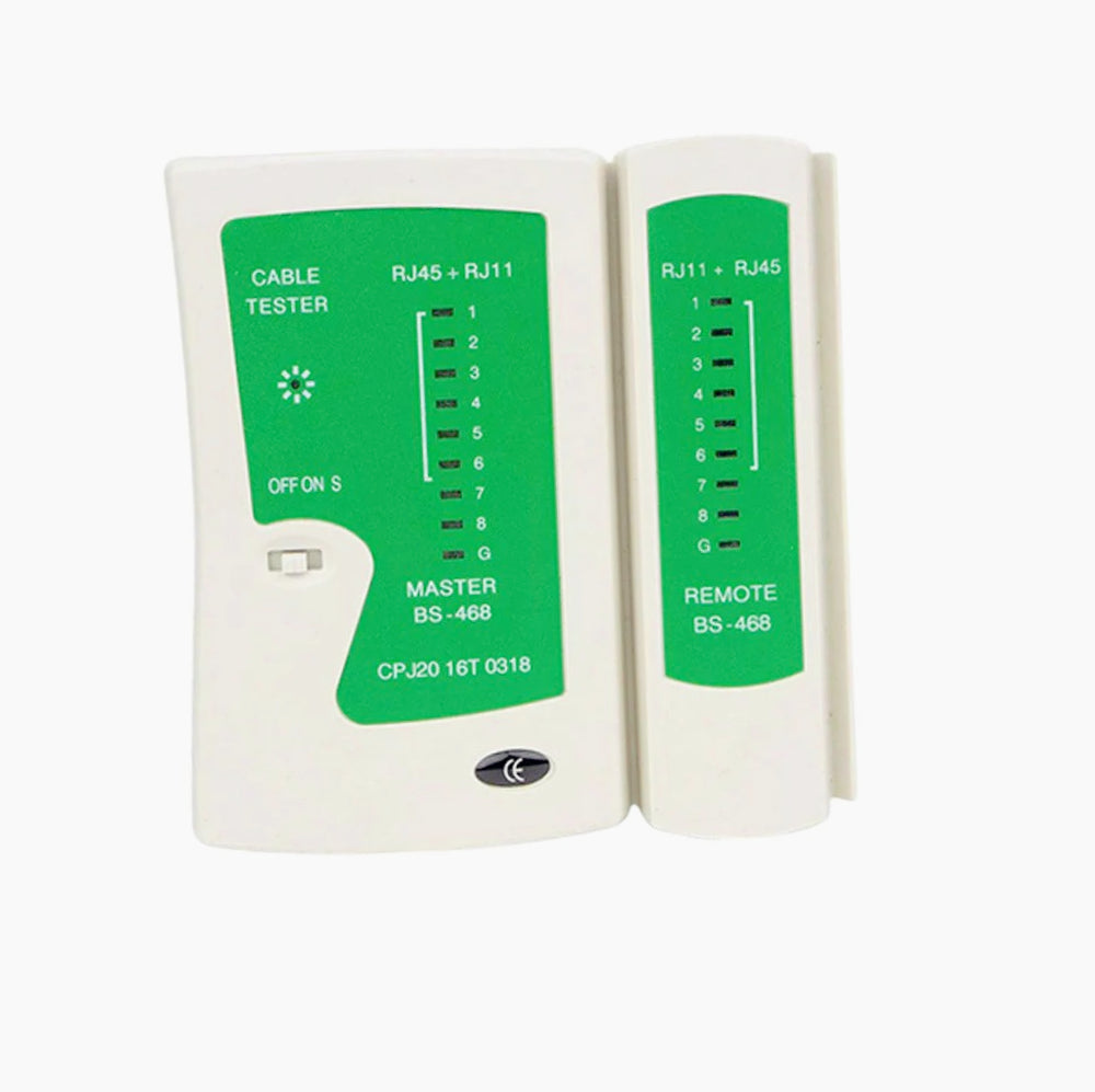 Tester cavi di rete e telecomunicazioni – RJ-45, RJ-11, RJ-12, Cat-5, USB – Con 9 LED per verifica