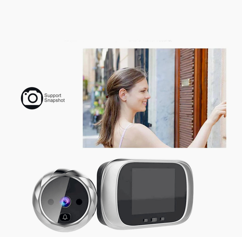 Spioncino digitale 2,8" LED con IR – Monitor a LED, scatto foto, compatibile con campanello