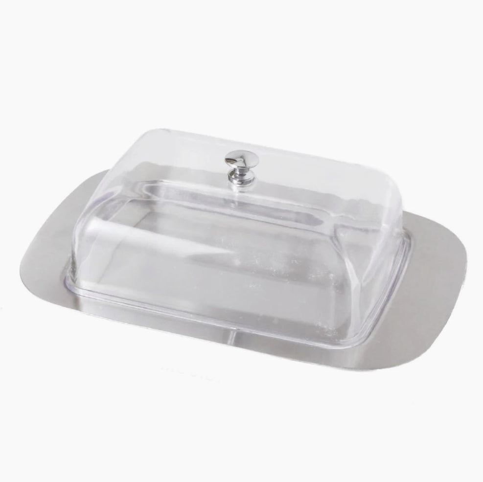 Vassoio porta burro in alluminio con coperchio e contenitore – Pratico e elegante per tavola