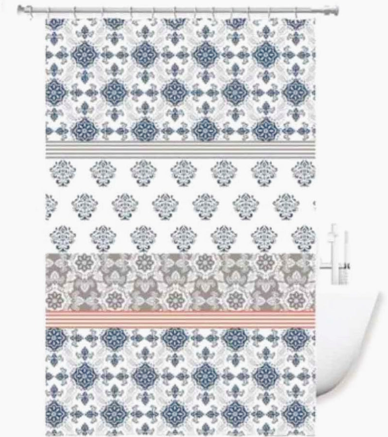 Tenda da doccia impermeabile in PVC – 200×240 cm, 12 ganci, motivo mosaico