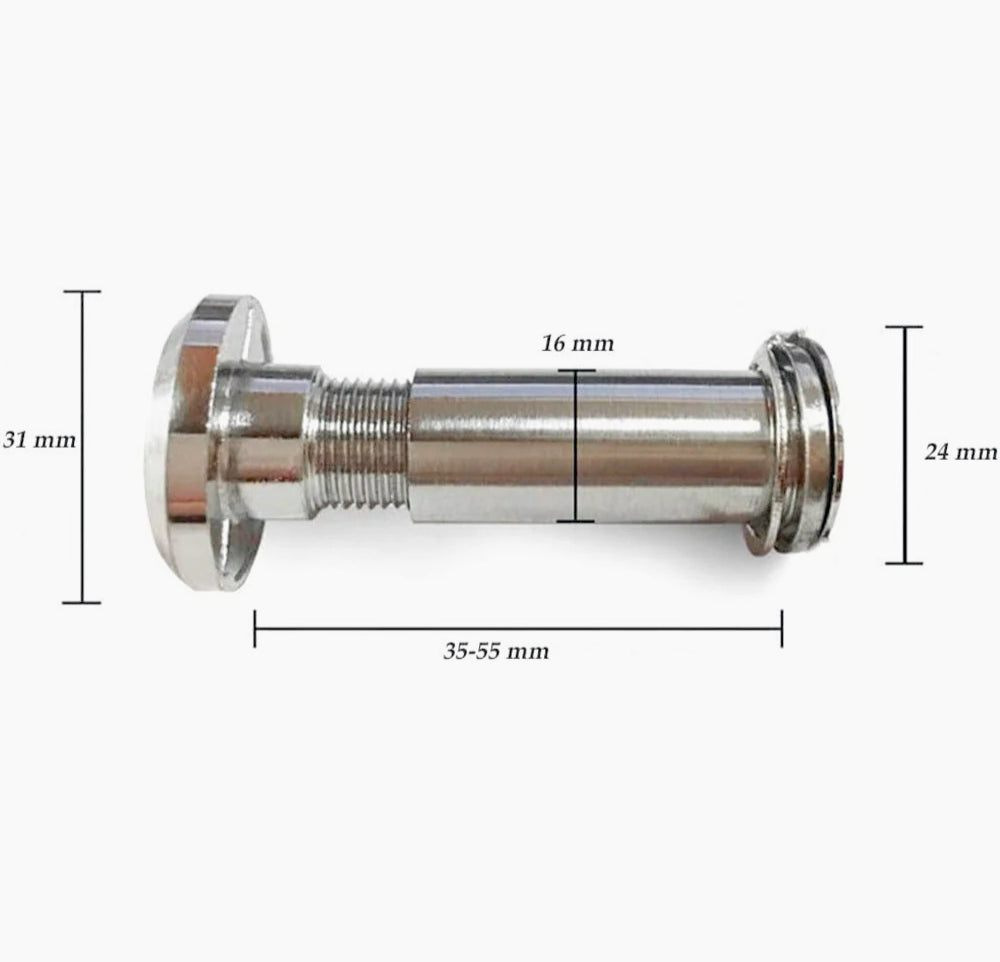 Spioncino grandangolare 35-55 mm – Con coperchio e occhiello per porte