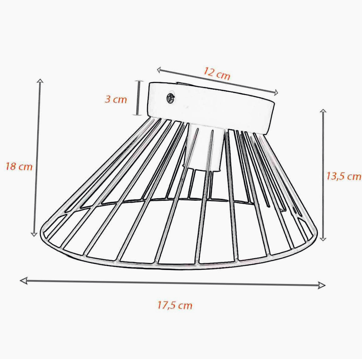 Plafoniera con Paralume in Metallo Decorativa - Stile Contemporaneo, Base E27