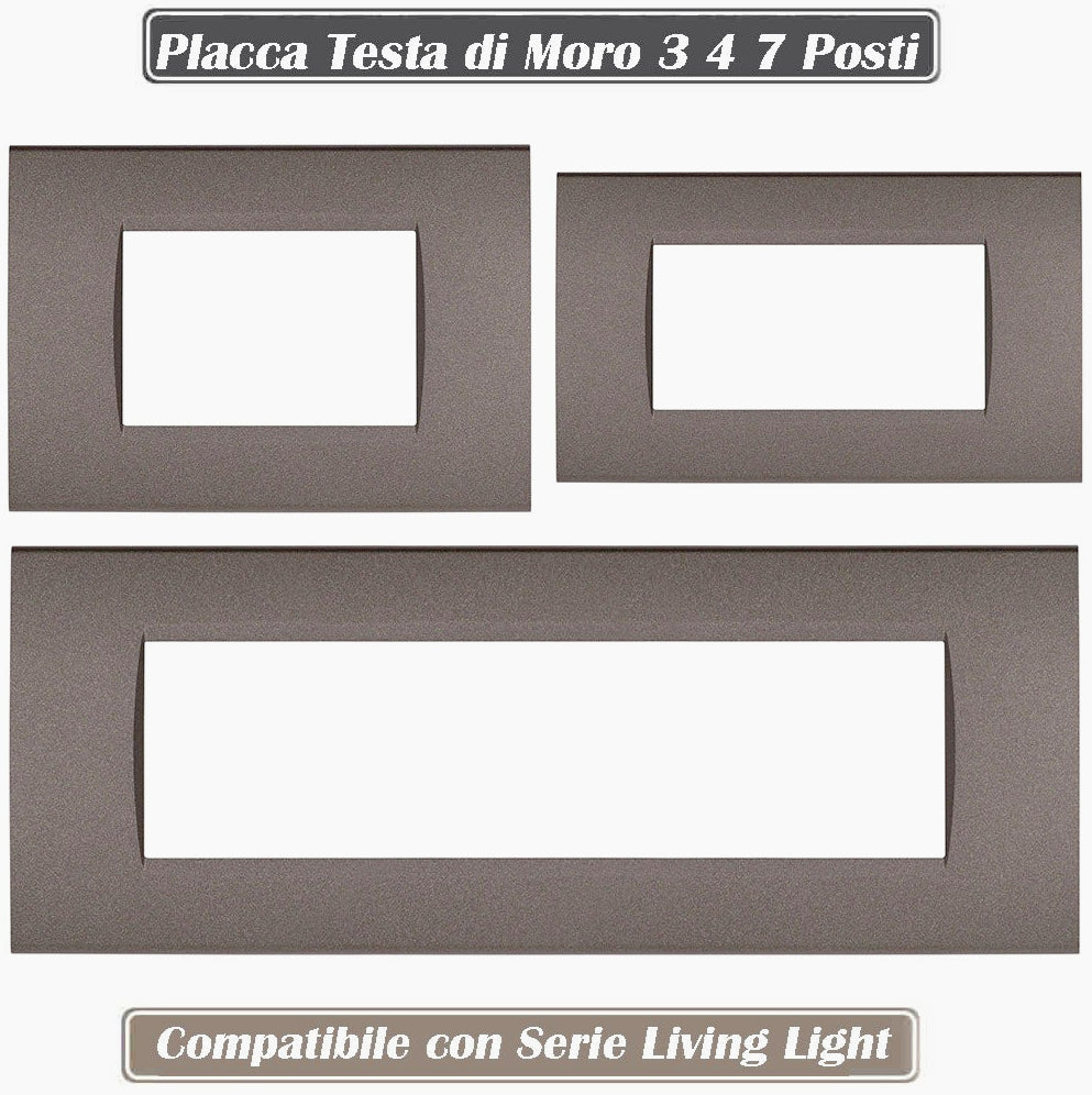 Placchetta "Testa di Moro" 3-7 Posti – Compatibile con Living Light Cassetta 503