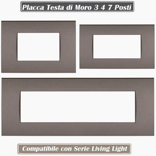 Placchetta "Testa di Moro" 3-7 Posti – Compatibile con Living Light Cassetta 503