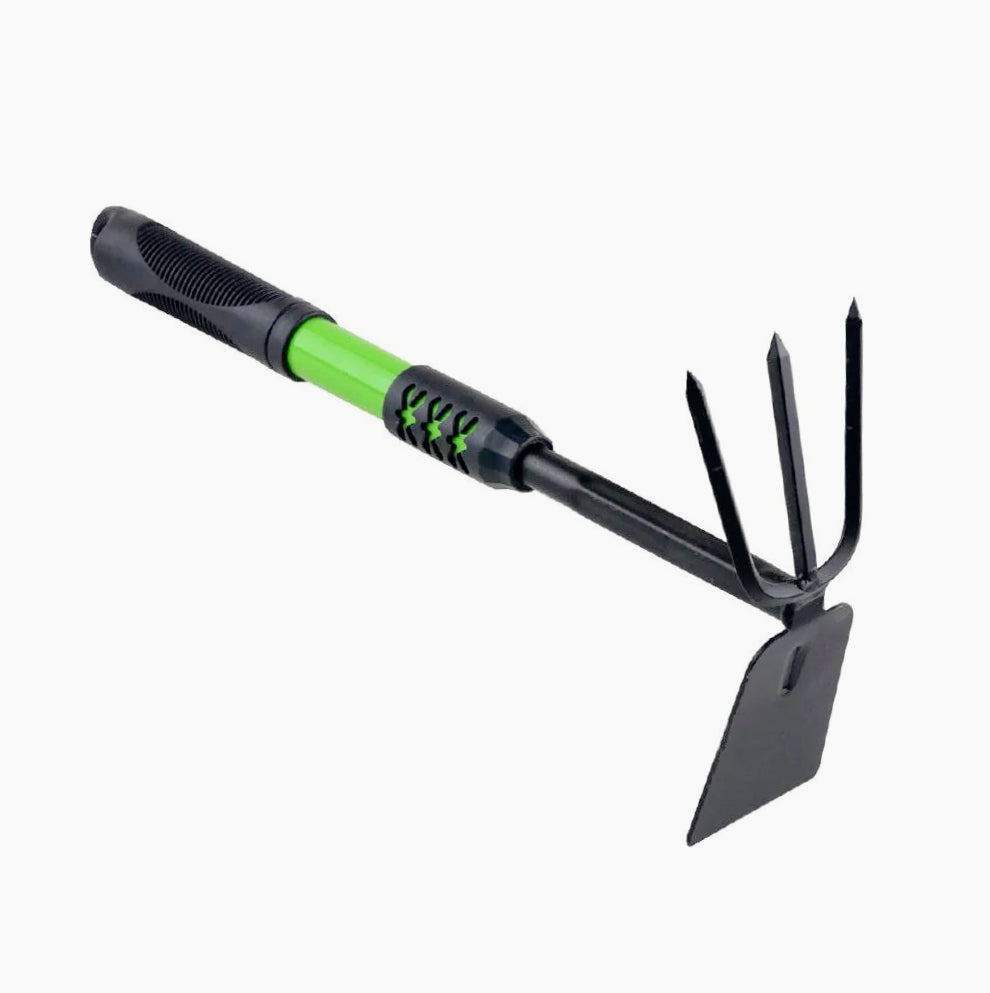 Zappa quadra tridente 40 cm per orto e giardino – Rastrello multifunzione per zappare e lavorare il terreno