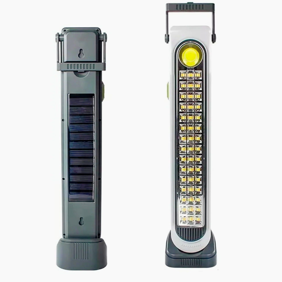 Torcia emergenza a pannello solare – 45 LED + 1 LED COB, 3 colorazioni di luce