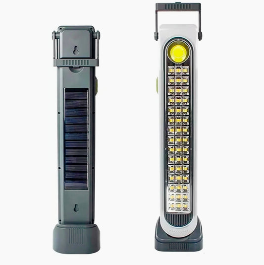Torcia emergenza a pannello solare – 45 LED + 1 LED COB, 3 colorazioni di luce
