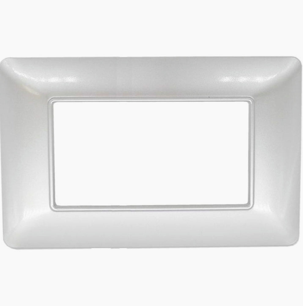 Placchetta per Lampadine 3, 4, 6 Posti – Finestra Silver, Compatibile con Cover Matrix